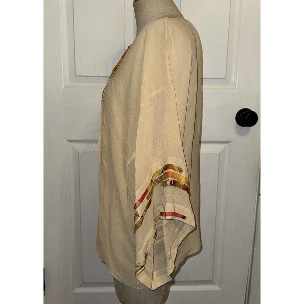 Sachin‎ Babi For Ankasa 100% Silk Cream Pleated Blouse Button Size M - Picture 3 of 7